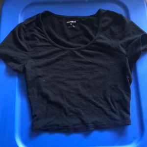 Black Express crop T-shirt top